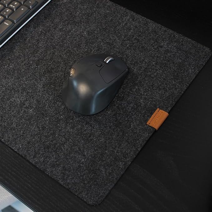 Bright Stone Felt Desk Mat,Non - Slip Mouse Pad, 31.5"x15.7" Office Supplies Desk Protector, Desk Accessories for Home and Office (Black) | Desk Pads Blotters - TrueDesk
