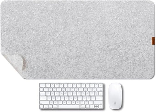 Bright Stone Felt Desk Mat,Non - Slip Mouse Pad, 35.4"x15.7" Office Supplies Desk Protector, Desk Accessories for Home and Office (Light Gray) | Desk Pads Blotters - TrueDesk