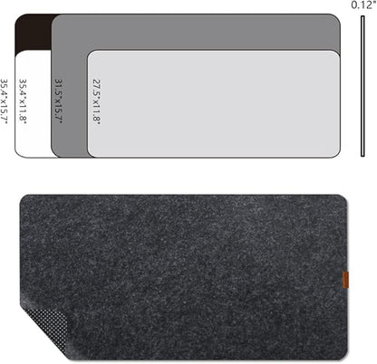 Bright Stone Felt Desk Mat,Non - Slip Mouse Pad,27.5"x11.8" Office Supplies Desk Protector, Desk Accessories for Home and Office (Light Gray) | Desk Pads Blotters - TrueDesk