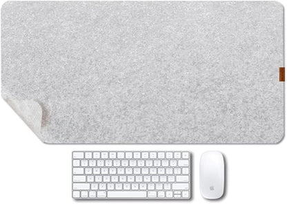 Bright Stone Felt Desk Mat,Non - Slip Mouse Pad,27.5"x11.8" Office Supplies Desk Protector, Desk Accessories for Home and Office (Light Gray) | Desk Pads Blotters - TrueDesk