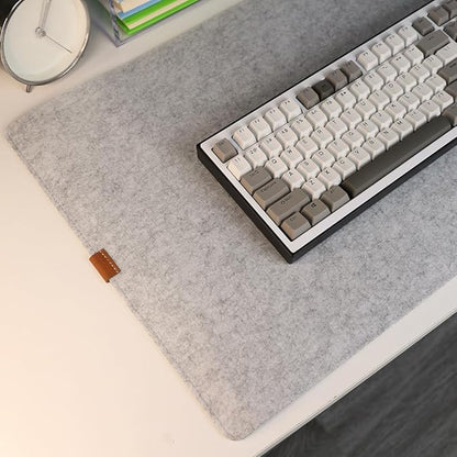 Bright Stone Felt Desk Mat,Non - Slip Mouse Pad,27.5"x11.8" Office Supplies Desk Protector, Desk Accessories for Home and Office (Light Gray) | Desk Pads Blotters - TrueDesk