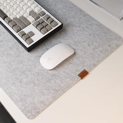 Bright Stone Felt Desk Mat,Non - Slip Mouse Pad,27.5"x11.8" Office Supplies Desk Protector, Desk Accessories for Home and Office (Light Gray) | Desk Pads Blotters - TrueDesk