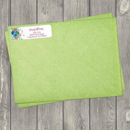 Bright Watercolor Floral Rolled Address Labels / 5 Vibrant Flower Bouquet Designs/Roll of 500 Personalized Address Labels/Designer Return Address Stickers in Elegant Plastic Dispenser | Address Labels - TrueDesk