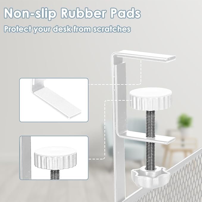 Cable Management, 25'' Cable Management Under Desk No Drill, Metal Cord Organizer with Clamp for Standing Desk, Cable Organizer for Home Office, White | Cable Raceways - TrueDesk