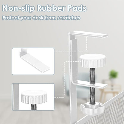 Cable Management, 25'' Cable Management Under Desk No Drill, Metal Cord Organizer with Clamp for Standing Desk, Cable Organizer for Home Office, White | Cable Raceways - TrueDesk