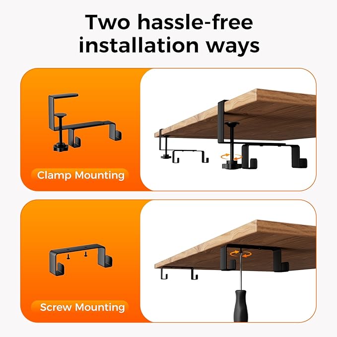 Cable Management Tray Under Desk, 38" No Drill Cable Organizer with Clamp/Screw Mount,Wire Cord Organizer for Table, Cable Tray for Office, Home | Racks Cabinets - TrueDesk