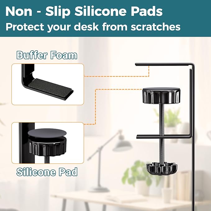 Cable Management Under Desk, 25.3'' No Drill Desk Cable Management Tray with Clamp, Metal Cord Organizer for Standing Desk, Computer Wire Management for Home Office & Gaming Setup, Black | Racks Cabinets - TrueDesk