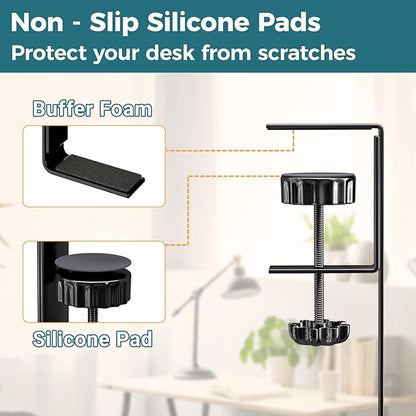 Cable Management Under Desk, 25.3'' No Drill Desk Cable Management Tray with Clamp, Metal Cord Organizer for Standing Desk, Computer Wire Management for Home Office & Gaming Setup, Black | Racks Cabinets - TrueDesk