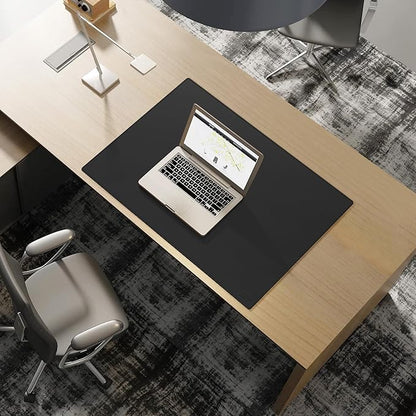 Cacoy 31.5" x 24" Leather Desk Mat, Large Desk Protector Mat, PU Leather Desk Pad, Non - Slip Large Gaming Mouse Pad, Desk Blotter, Desk Pads on Top of Desks, Home Office Desk Matt for Desktop (Black) | Desk Pads Blotters - TrueDesk