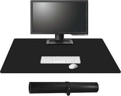 Cacoy 36" x 20" Leather Desk Mat for Home Office, Extra Large PU Leather Desk Pad Blotters, Waterproof Computer Keyboard Mat, Extended Gaming Mouse Pad, Desk Protector for Desktop and PC Laptop, Black | Desk Pads Blotters - TrueDesk