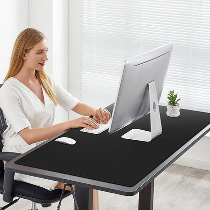 Cacoy 40" x 24" Large Desk Mat, PU Leather Desk Matt for Desktop, Leather Desk Pad Blotter, Computer Keyboard Mouse Mat, Waterproof Desk Protector Mat, Extended Large Mousepad for Office & Home, Black | Desk Pads Blotters - TrueDesk