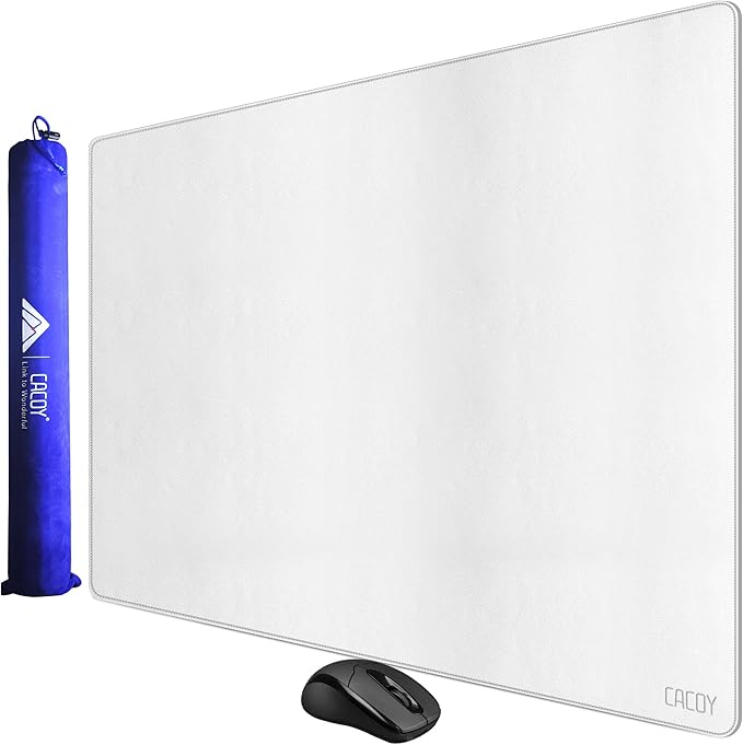 Cacoy 40" x 24" Leather Desk Pad Protector, Large Desk Mats on Top of Desks, Waterproof Computer Desk Mat XXL Keyboard Mouse Pad for Office and Home (White) | Desk Pads Blotters - TrueDesk