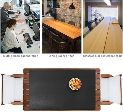 Cacoy 48" x 31.5" Leather Desk Pad, Large Gaming Mouse Pad for Desk, Office Desk Pad Blotter, XXXL Table Protector Mat, Waterproof Desktop Keyboard Mat Extended Mouse Mat (Black) | Desk Pads Blotters - TrueDesk