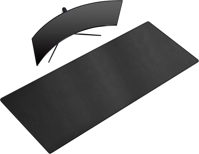 Cacoy 59" x 27.5" Desk Mat for Home Office, Large PU Leather Desk Pad Blotter, Waterproof Keyboard Mat Cover, Extended Writing Mouse Pad, Desk Protector and Accessories for Laptop and Computer, Black | Desk Pads Blotters - TrueDesk