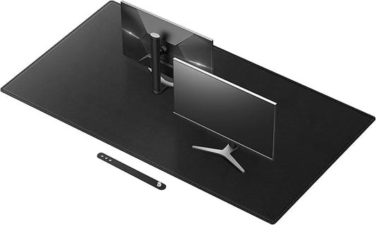 Cacoy 63" x 31.5" Extra Large Leather Desk Mat, Office Desk Pad Blotter, Oversized Mouse Pad for Home & Work, Waterproof Computer Desk Protector, Huge Gaming Desktop Mat for Keyboard & Mouse (Black) | Desk Pads Blotters - TrueDesk