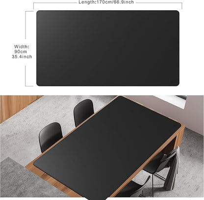 Cacoy 66.9" x 35.4" Leather Desk Mat, Large Computer Mouse Pad, PU Leather Desk Blotters Pad Protector, Extended Desk Mats on Top of Desks, Waterproof Desk Writing Pad for Office and Home (Black) | Desk Pads Blotters - TrueDesk