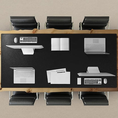 Cacoy 74.8" x 35.4" Leather Desk Mat, Office Conference Table Mat, Huge Gaming Mousepad, Waterproof Meeting Table Desk Pad for Office Conference Room and Home, Black | Desk Pads Blotters - TrueDesk
