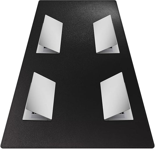 Cacoy 74.8" x 35.4" Leather Desk Mat, Office Conference Table Mat, Huge Gaming Mousepad, Waterproof Meeting Table Desk Pad for Office Conference Room and Home, Black | Desk Pads Blotters - TrueDesk