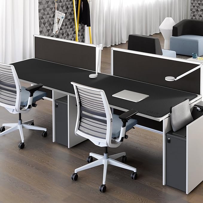 Cacoy 74.8"x19.7" Leather Desk Mat, PU Leather Office Computer Pad, Extended Gaming Mouse Pad, Desk Blotter and Office Table Mat, Waterproof Desktop Protector Laptop Matt for Desktop, Black | Desk Pads Blotters - TrueDesk