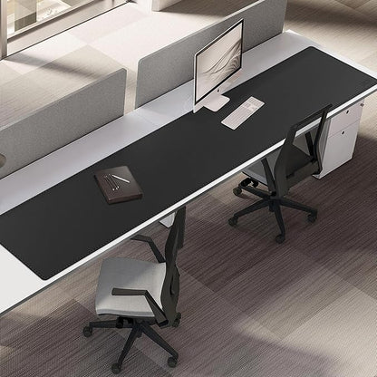 Cacoy 78.7 x 15.7 Inch Extra Long PU Leather Desk Pad Blotter Protector, XXL Large Gaming Computer Mouse Pad, Waterproof Leather Desk Matt for Desktop, Office Writing Pad (Black) | Desk Pads Blotters - TrueDesk