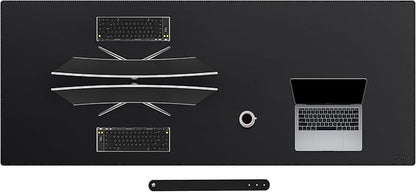 Cacoy 78.7"x31.5" XXL PU Leather Desk Mat, Waterproof Meeting Desk Pad Protector, Large Gaming Computer Mouse Pad, Extended Office Desk Decor, Desktop Cover Mat Conference Table Pads (Black) | Desk Pads Blotters - TrueDesk