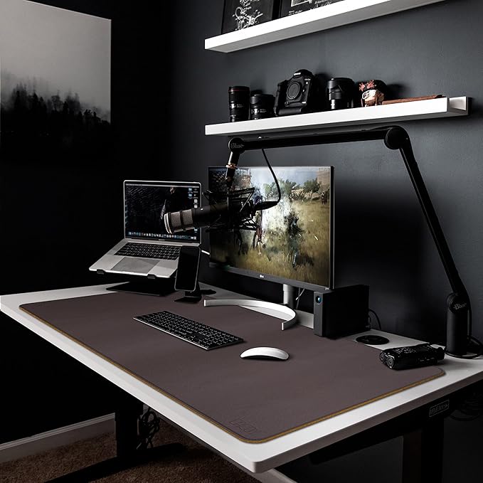 Cacoy Large Desk Mat 48" x 24" Leather Desk Pad Protector with Cork & PU Leather, Dual - Sided Office Desk Mat, Large Mouse Pad, Waterproof Desk Blotter Pad for Office and Home (Brown) | Desk Pads Blotters - TrueDesk