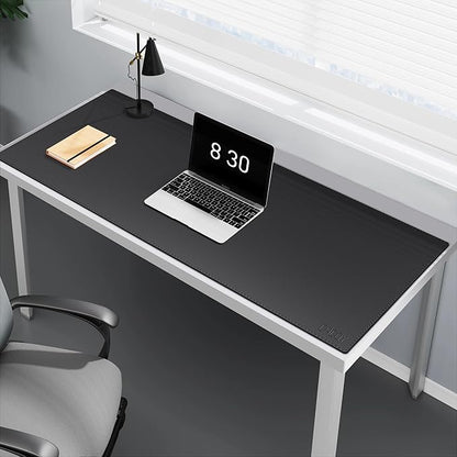 Cacoy Large Desk Pad 48" x 20", Extended Leather Desk Mat Protector, Desk matt for Desktop, Large Gaming Computer Mouse Pad, Office Desk Cover Mat, Waterproof Desk Blotter for Office and Home (Black) | Desk Pads Blotters - TrueDesk