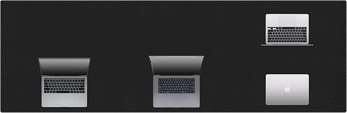 Cacoy Leather Desk Mat, 70.8"x24" Extended Mega Size Professional Computer Desk Pad for Full Desk, Super Large XXXL Desktop Cover Protector for Home and Office, Waterproof Leather Desk Blotter (Black) | Desk Pads Blotters - TrueDesk