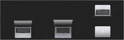 Cacoy Leather Desk Mat, 70.8"x24" Extended Mega Size Professional Computer Desk Pad for Full Desk, Super Large XXXL Desktop Cover Protector for Home and Office, Waterproof Leather Desk Blotter (Black) | Desk Pads Blotters - TrueDesk