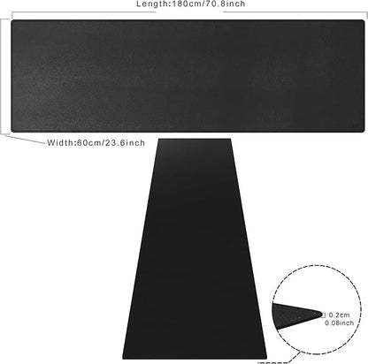 Cacoy Leather Desk Mat, 70.8"x24" Extended Mega Size Professional Computer Desk Pad for Full Desk, Super Large XXXL Desktop Cover Protector for Home and Office, Waterproof Leather Desk Blotter (Black) | Desk Pads Blotters - TrueDesk