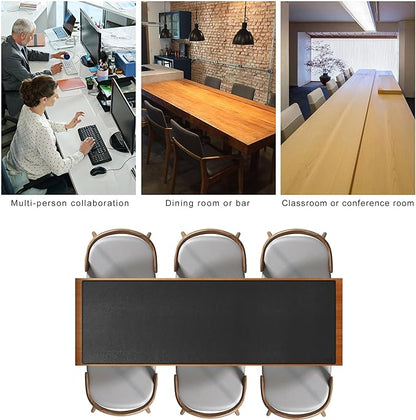 Cacoy Leather Desk Mat, 70.8"x24" Extended Mega Size Professional Computer Desk Pad for Full Desk, Super Large XXXL Desktop Cover Protector for Home and Office, Waterproof Leather Desk Blotter (Black) | Desk Pads Blotters - TrueDesk