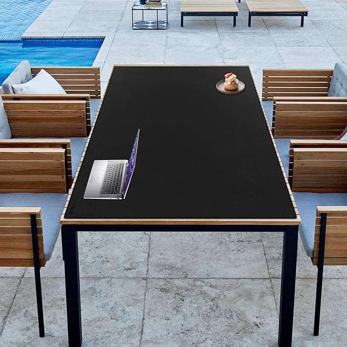 Cacoy Massive 70.8" x 39.4" Leather Desk Mat, Extra Large Office Conference Table Mat, 4XL Full Desk Gaming Mouse Pad, Waterproof PU Leather Computer Desk Pad (Black) | Desk Pads Blotters - TrueDesk