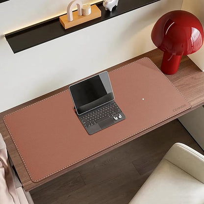 CENNBIE 35.5" x 16" Leather Desk Mat, Non - Slip Waterproof Extra Wide Desk Pad Protector,Computer Mouse Pad for Office Home (Brown) | Mouse Pads - TrueDesk