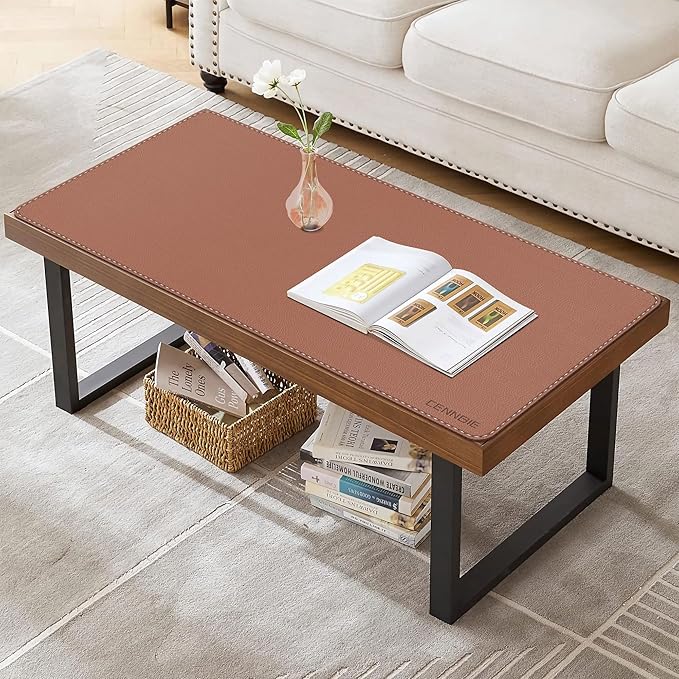 CENNBIE 35.5" x 16" Leather Desk Mat, Non - Slip Waterproof Extra Wide Desk Pad Protector,Computer Mouse Pad for Office Home (Brown) | Mouse Pads - TrueDesk