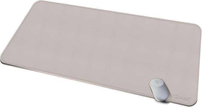 CENNBIE 39.3" x 19.6" Leather Desk mat,Desk mats on top of desks, Perfect Desk Mate for Office and Home, Rectangular, Large(Cream Color) | Desk Pads Blotters - TrueDesk