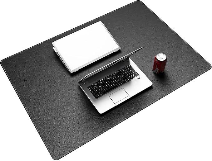 CENNBIE 39.4" x 27.5" Black Leather Desk Mat, Non - Slip Waterproof Extra Wide Desk Pad Protector,Computer Mouse Pad for Office Home | Desk Pads Blotters - TrueDesk
