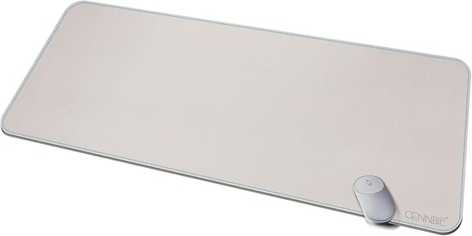 CENNBIE 47.2" x 19.6" Leather Desk mat, Desk mats on top of desks,Perfect Desk Mate for Office and Home(Cream) | Desk Pads Blotters - TrueDesk