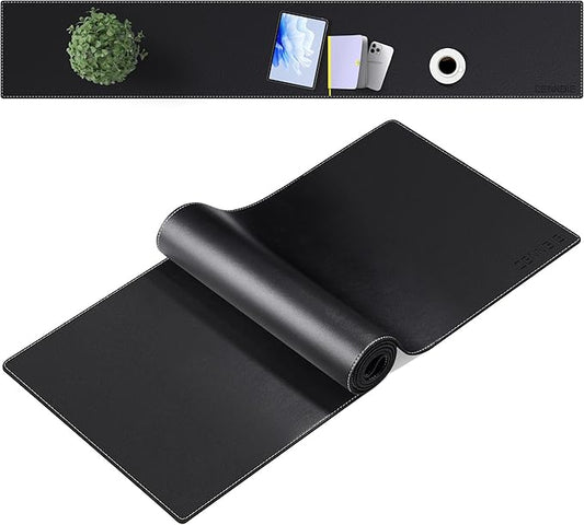 CENNBIE Console Table Leather Cover - 70.8 x 11.8 Inches Sofa Table Narrow Long Mat - TV/Media/Gaming/Center Console Table Protector Pad for Narrow Side Table, Sideboard, Entryway Table (Black) | Desk Pads Blotters - TrueDesk