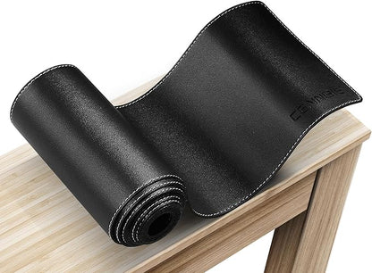 CENNBIE Console Table Leather Cover - 70.8 x 5.9 Inches Sofa Table Narrow Long Mat - TV/Media/Gaming/Center Console Table Protector Pad for Narrow Side Table, Sideboard, Entryway Table (Black) | Desk Pads Blotters - TrueDesk
