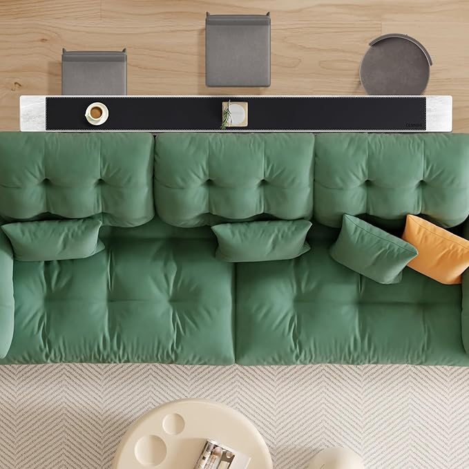 CENNBIE Console Table Leather Cover - 70.8 x 5.9 Inches Sofa Table Narrow Long Mat - TV/Media/Gaming/Center Console Table Protector Pad for Narrow Side Table, Sideboard, Entryway Table (Black) | Desk Pads Blotters - TrueDesk