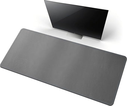 CENNBIE Desk Mat Pad Blotter Protector 47.2" x 19.6", PU Leather Desk Mat Laptop Keyboard Mouse Pad with Comfortable Writing Surface Waterproof (Grey) | Desk Pads Blotters - TrueDesk
