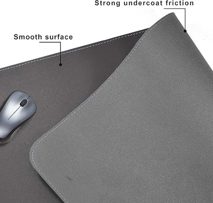 CENNBIE Desk Mat Pad Blotter Protector 47.2" x 19.6", PU Leather Desk Mat Laptop Keyboard Mouse Pad with Comfortable Writing Surface Waterproof (Grey) | Desk Pads Blotters - TrueDesk
