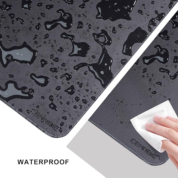 CENNBIE Leather Desk Mat - 31.4" x 19.6" Extra Large Desk Pad Protector for Office, Computer Desk, Oversized Mouse Pad, Black | Desk Pads Blotters - TrueDesk