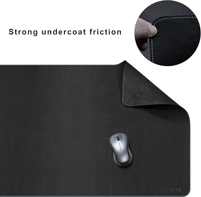 CENNBIE Leather Desk Mat, 59” x 23.6” Extra Large Desk Pad Blotter Protector, Extended Non - Slip Mouse Pad, Waterproof PU Leather Desk Mat on top of desks Large for Office and Home (Black) | Desk Pads Blotters - TrueDesk