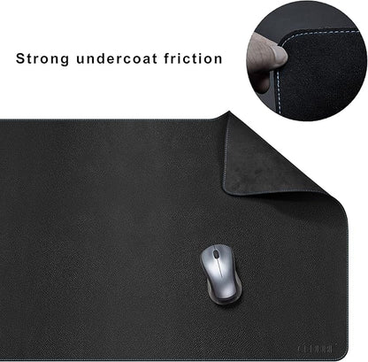 CENNBIE Leather Desk Mat, 59” x 23.6” Extra Large Desk Pad Blotter Protector, Extended Non - Slip Mouse Pad, Waterproof PU Leather Desk Mat on top of desks Large for Office and Home (Black) | Desk Pads Blotters - TrueDesk