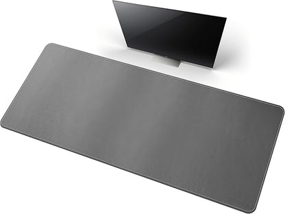 CENNBIE Leather Desk Mat, 59" x 27.5" Extra Large Desk Pad Blotter Protector, Extended Non - Slip Mouse Pad, Waterproof PU Leather Desk Mat on top of desks Large for Office and Home (Grey) | Desk Pads Blotters - TrueDesk