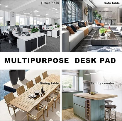 CENNBIE Leather Desk Mat, 63" x 31.4" Extra Large Desk Pad Blotter Protector, Extended Non - Slip Mouse Pad, Waterproof PU Leather Desk Mat on top of desks Large for Office and Home (Black) | Desk Pads Blotters - TrueDesk