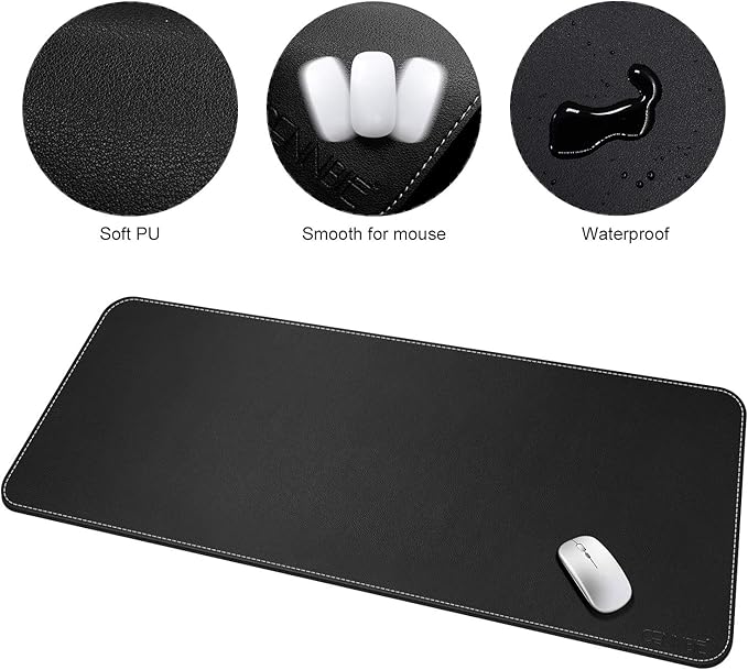 CENNBIE Leather Desk Mat, Extra Large Desk pad, Desk mats on top of desks, 51.2" x 23.6" XXXL Large Mouse Pad for Office and Home (Black) | Desk Pads Blotters - TrueDesk