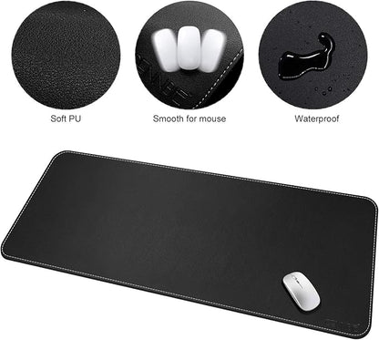 CENNBIE Leather Desk Mat, Extra Large Desk pad, Desk mats on top of desks, 51.2" x 23.6" XXXL Large Mouse Pad for Office and Home (Black) | Desk Pads Blotters - TrueDesk