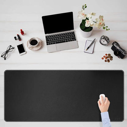 CENNBIE Leather Desk Mat, Extra Large Desk pad, Desk mats on top of desks, 51.2" x 23.6" XXXL Large Mouse Pad for Office and Home (Black) | Desk Pads Blotters - TrueDesk